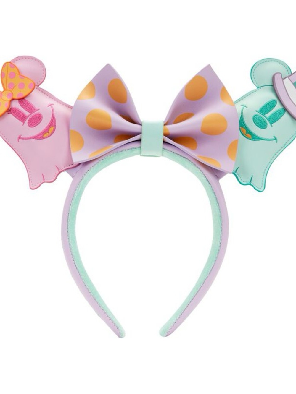Disney Loungefly Pastel Ghost Mickey and Minnie Mouse Glow Ear Headband